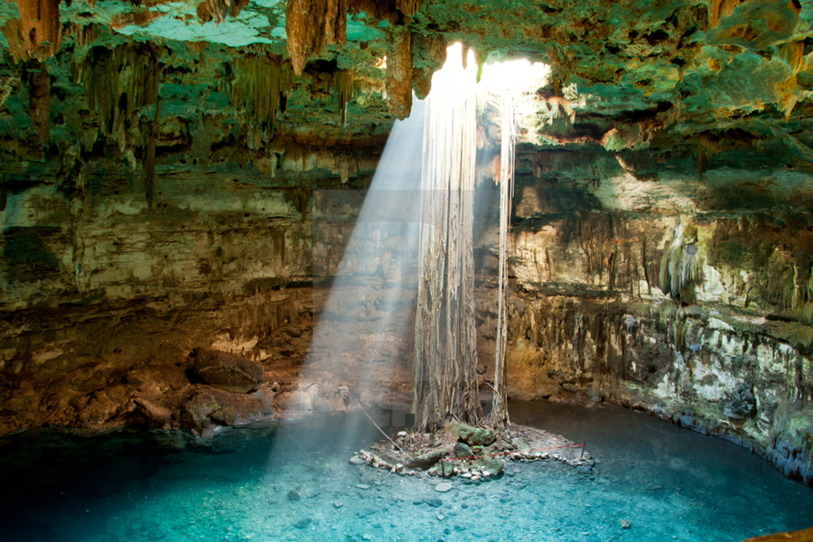 Cenote with turquoise water
